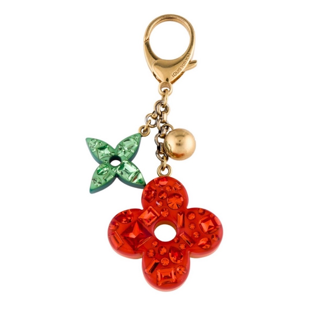 Louis Vuitton Multicolor Resin Glam Flower Key Holder And Bag Charm Authentic